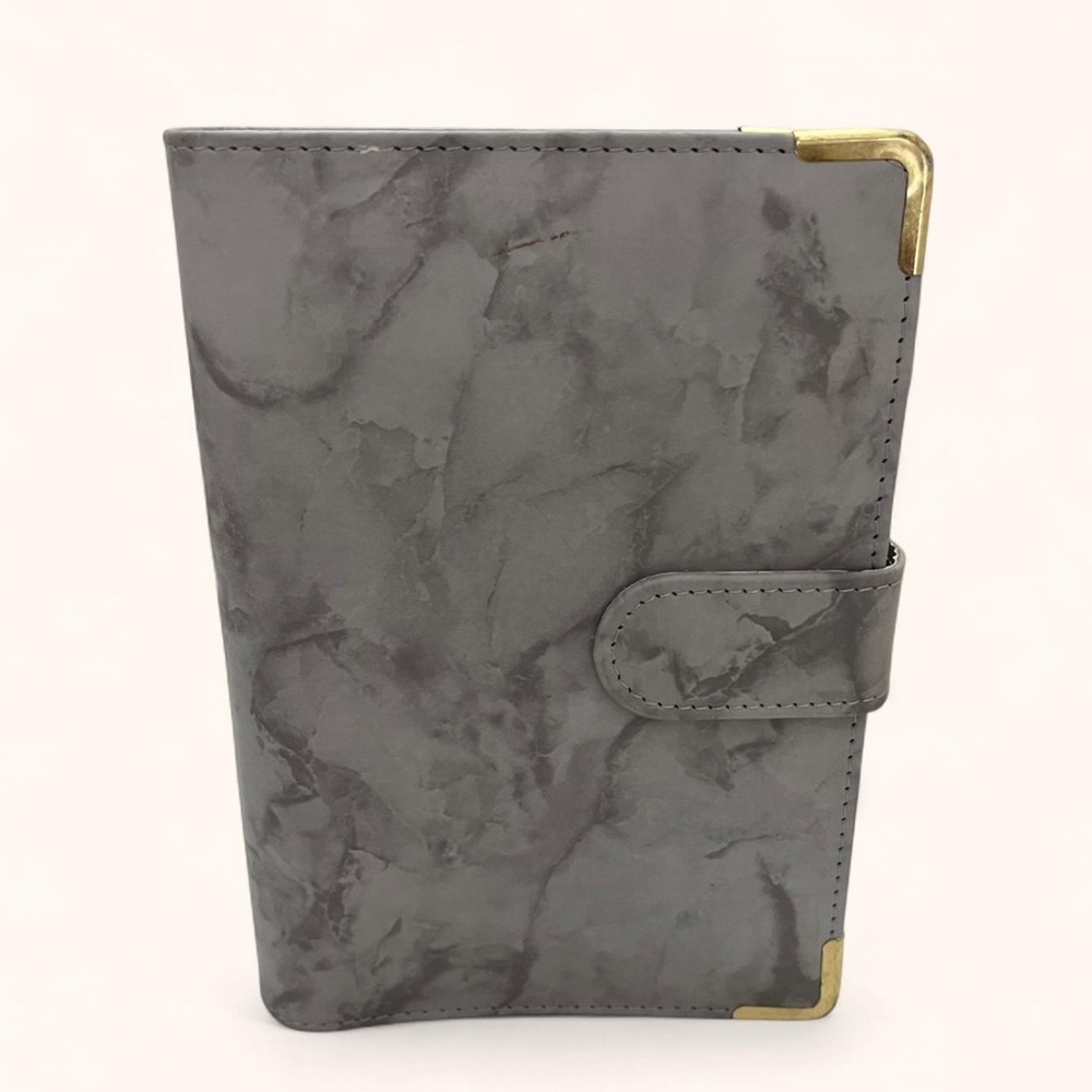 Gray White Marble Magnetic Clip Closure Budget Binder Savings Challenge